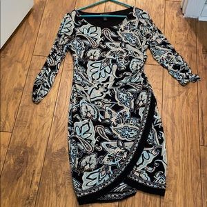 Black & Teal Paisley Dress